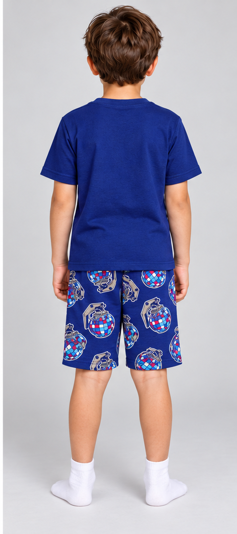 Fortnite Beef Boss, Leviathan and Rabbit Raider Boys’ Short Pyjama Set — back model view