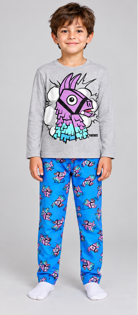 Fortnite Llama Boys’ Long Pyjama Set — front model view
