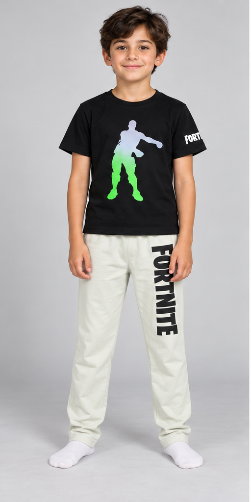 Fortnite Ombre Flossing Emote Boys’ Long Pyjama Set — front model view